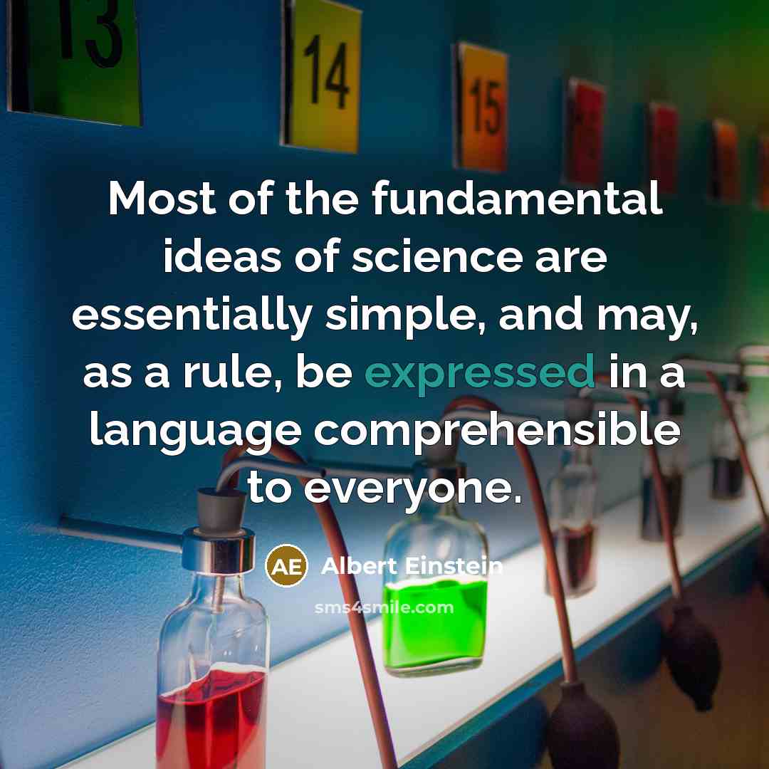 “Most of the fundamental ideas of science are essentially simple, and may, as a rule, be expressed in a language comprehensible to everyone.” quote by Albert Einstein
