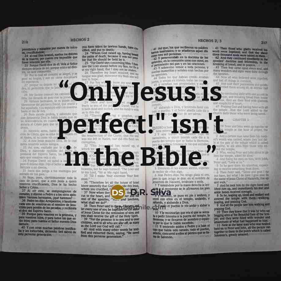 “Only Jesus is perfect!" isn't in the Bible.” quote by D.R. Silva