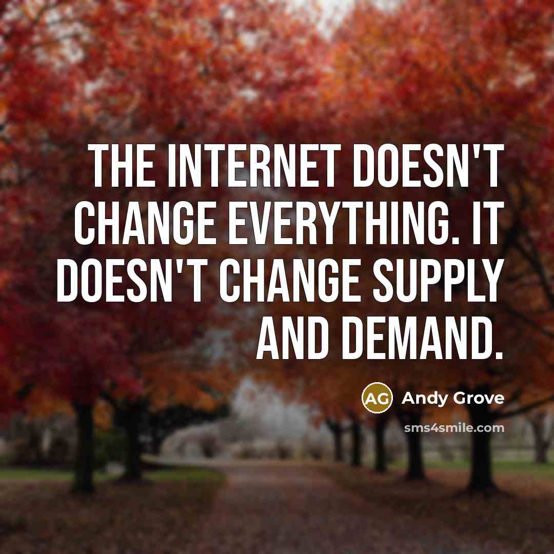 “The Internet doesn't change everything. It doesn't change supply and demand.” quote by Andy Grove