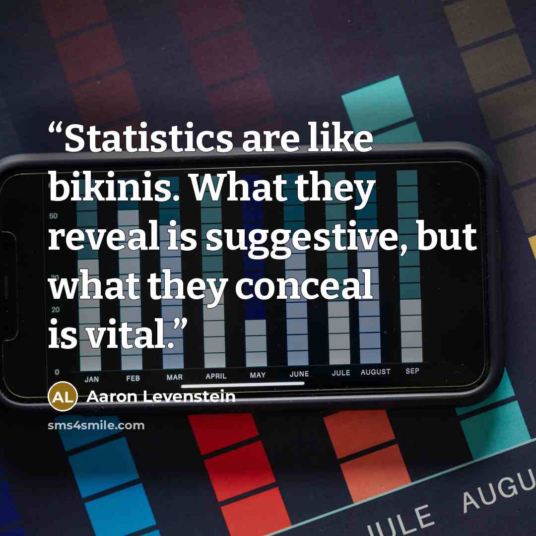 “Statistics are like bikinis. What they reveal is suggestive, but what they conceal is vital.” quote by Aaron Levenstein