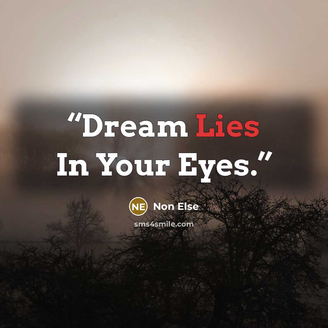 “Dream Lies In Your Eyes.” quote by Non Else
