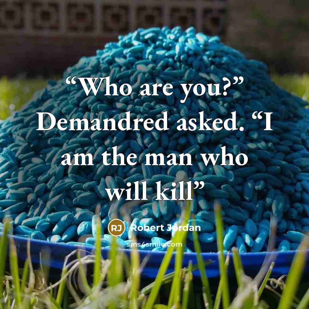 “Who are you?” Demandred asked. “I am the man who will kill” quote by Robert Jordan