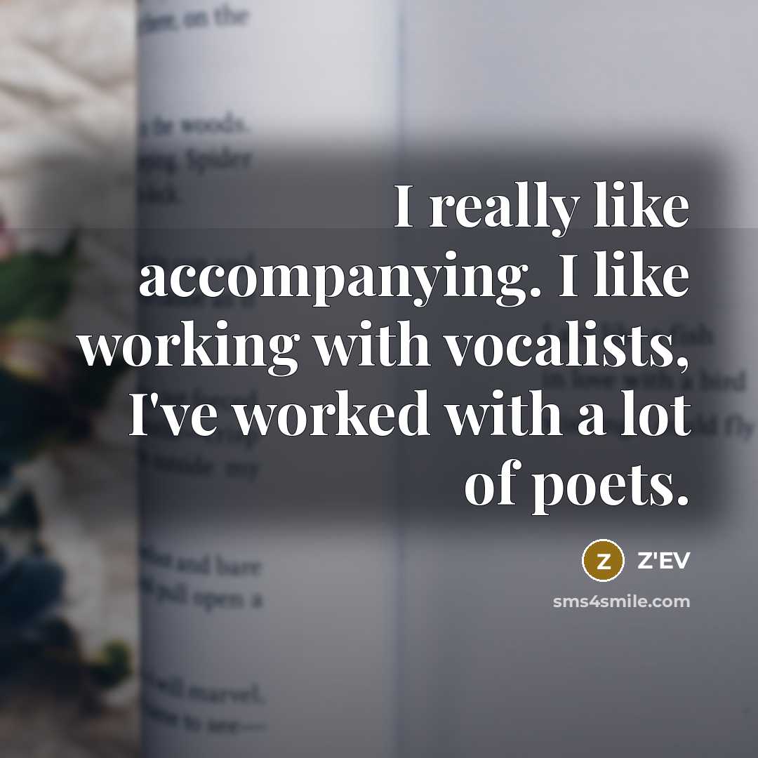 “I really like accompanying. I like working with vocalists, I've worked with a lot of poets.” quote by Z'EV