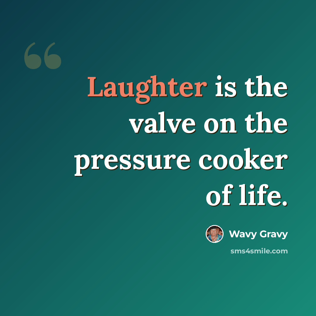 “Laughter is the valve on the pressure cooker of life.” quote by Wavy Gravy