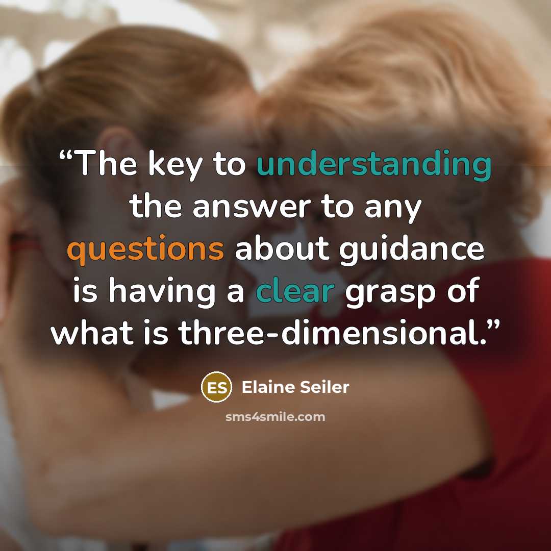 “The key to understanding the answer to any questions about guidance is having a clear grasp of what is three-dimensional.” quote by Elaine Seiler