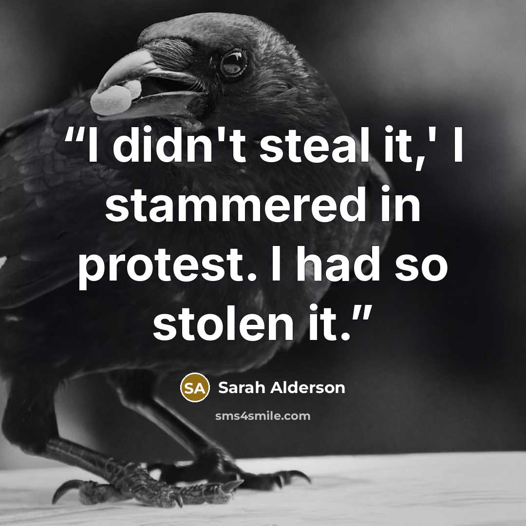 “I didn't steal it,' I stammered in protest. I had so stolen it.” quote by Sarah Alderson