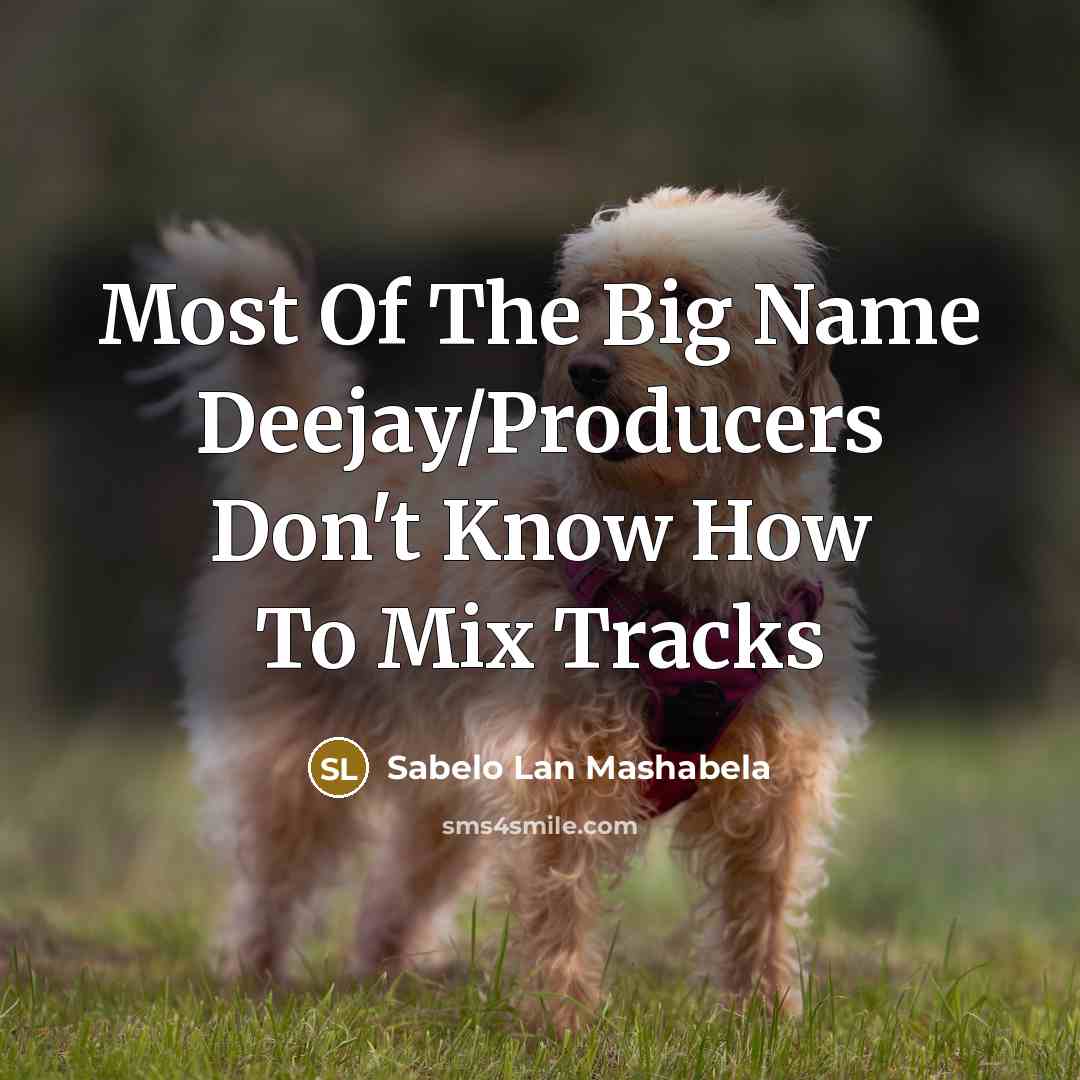 “Most Of The Big Name Deejay/Producers Don't Know How To Mix Tracks” quote by Sabelo Lan Mashabela