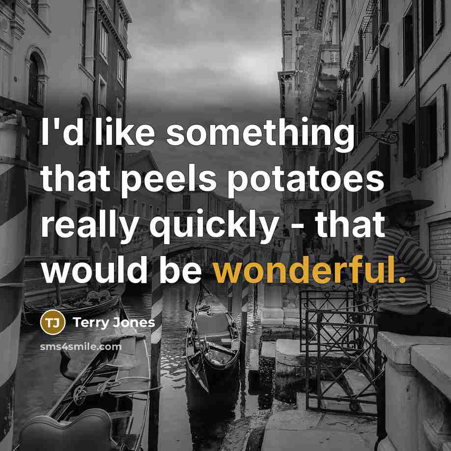 “I'd like something that peels potatoes really quickly - that would be wonderful.” quote by Terry Jones
