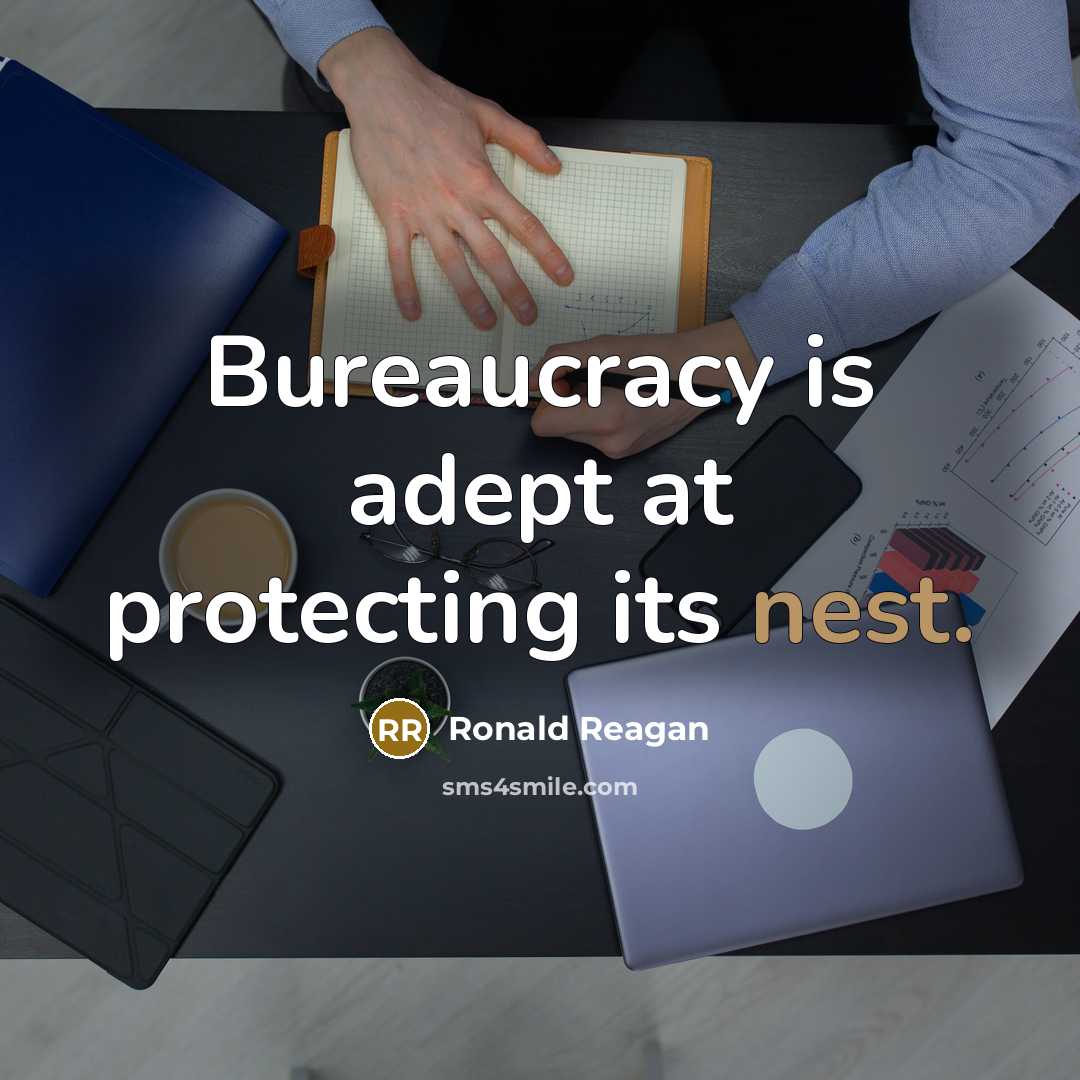 “Bureaucracy is adept at protecting its nest.” quote by Ronald Reagan