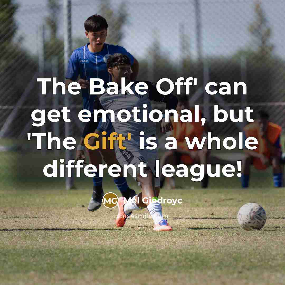 “The Bake Off' can get emotional, but 'The Gift' is a whole different league!” quote by Mel Giedroyc