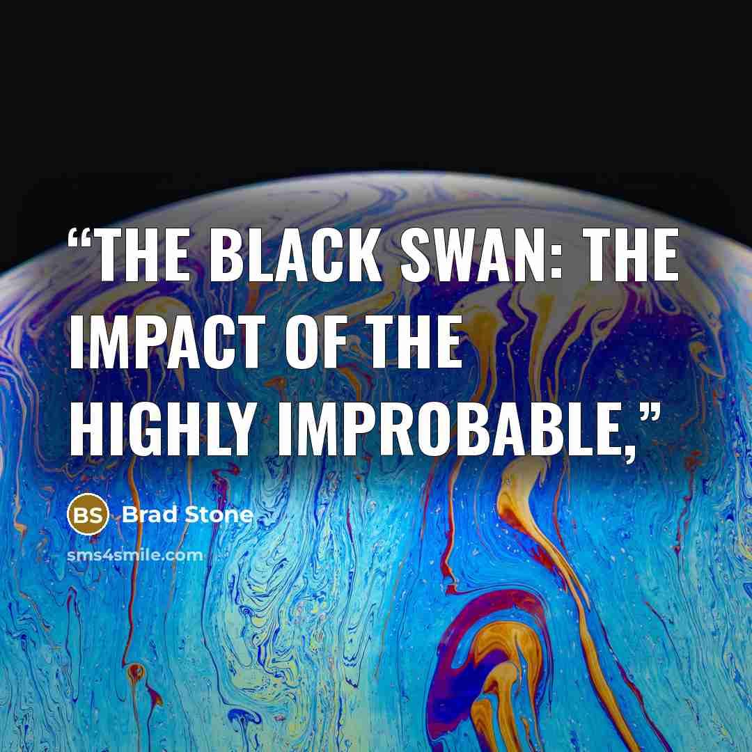 “The Black Swan: The Impact of the Highly Improbable,” quote by Brad Stone