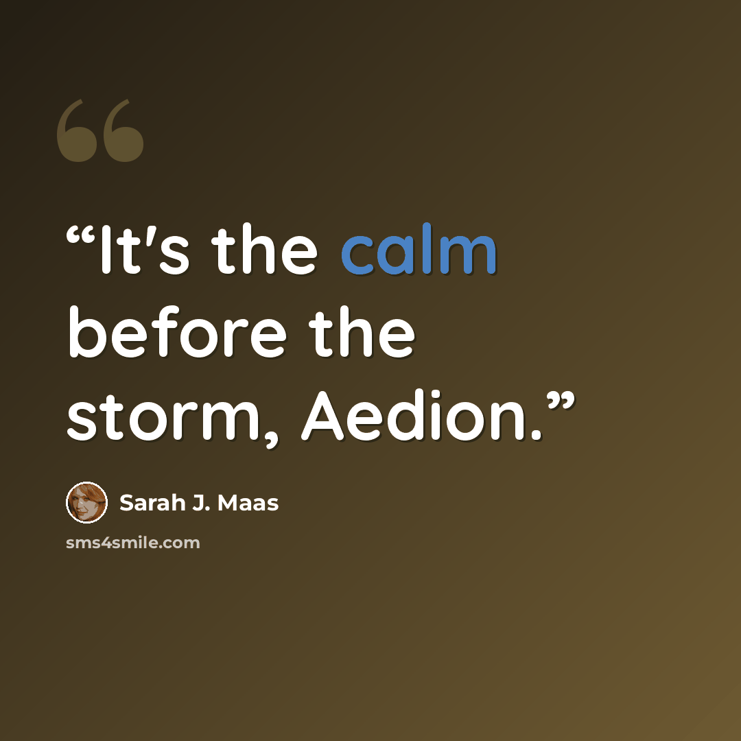“It's the calm before the storm, Aedion.” quote by Sarah J. Maas