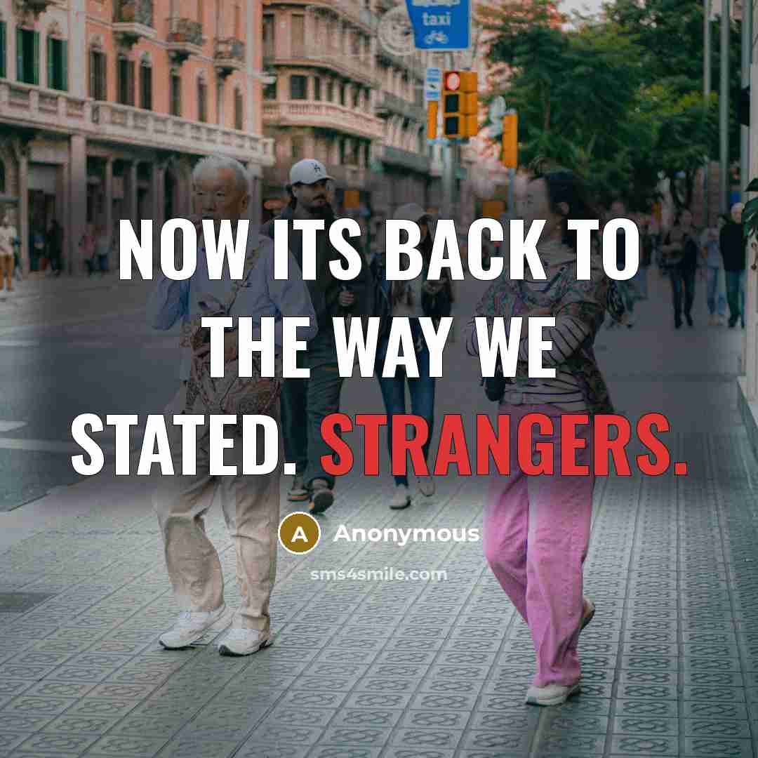 “Now its back to the way we stated. Strangers.” quote by Anonymous