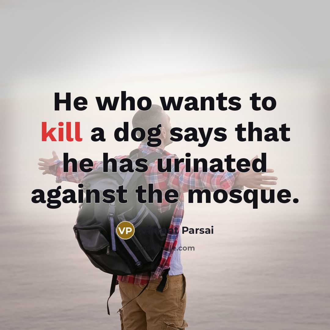 “He who wants to kill a dog says that he has urinated against the mosque.” quote by Vikrant Parsai
