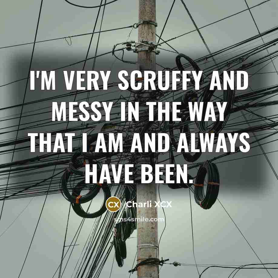 “I'm very scruffy and messy in the way that I am and always have been.” quote by Charli XCX