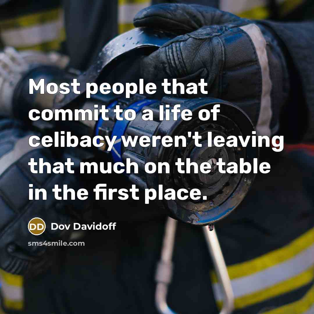 “Most people that commit to a life of celibacy weren't leaving that much on the table in the first place.” quote by Dov Davidoff