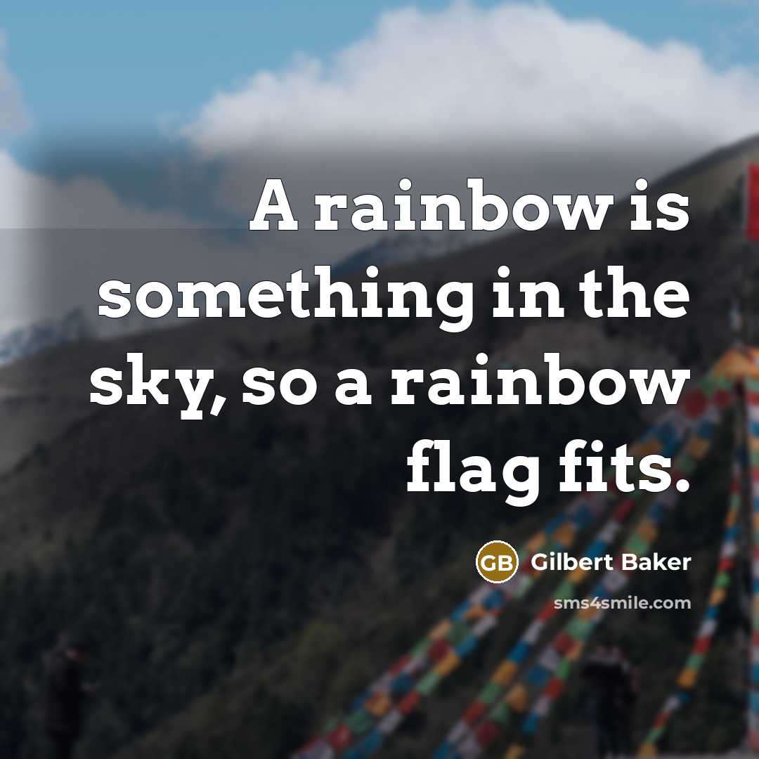 “A rainbow is something in the sky, so a rainbow flag fits.” quote by Gilbert Baker