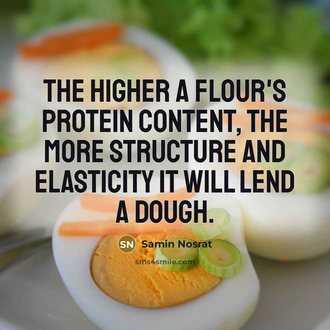 “The higher a flour's protein content, the more structure and elasticity it will lend a dough.” quote by Samin Nosrat