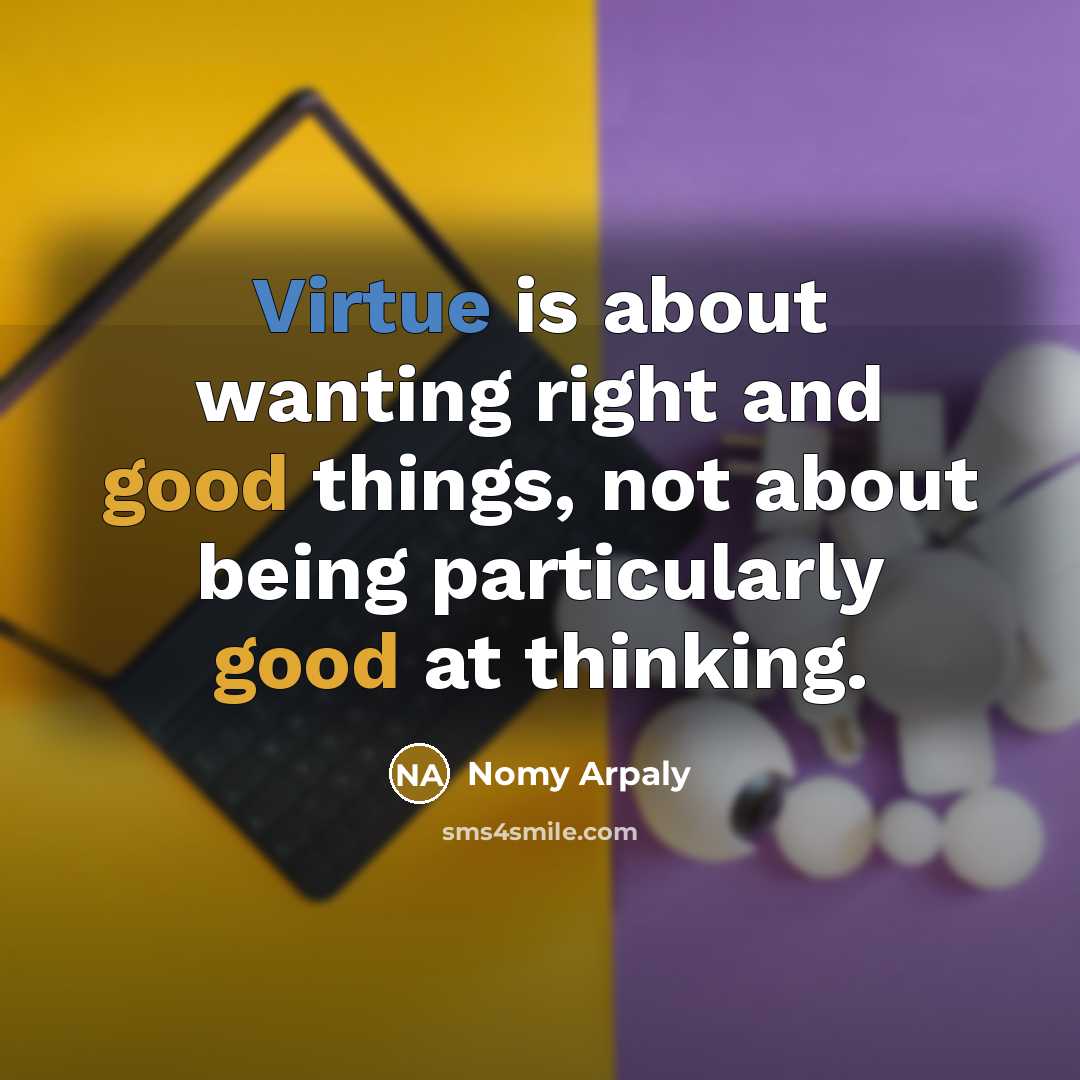 “Virtue is about wanting right and good things, not about being particularly good at thinking.” quote by Nomy Arpaly