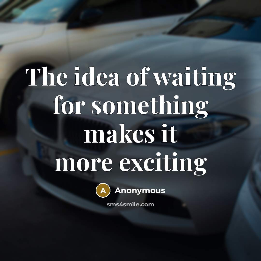 “The idea of waiting for something makes it more exciting” quote by Anonymous