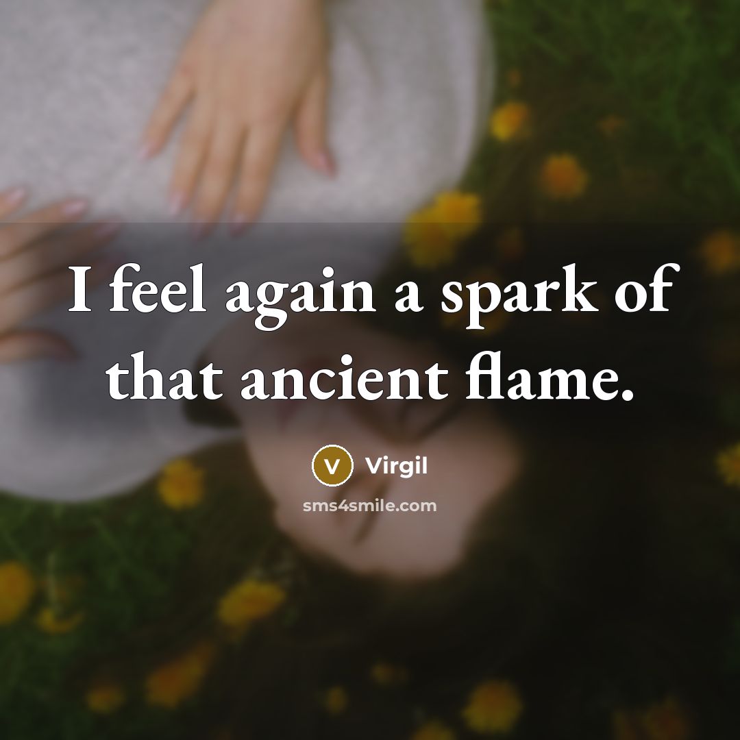 “I feel again a spark of that ancient flame.” quote by Virgil