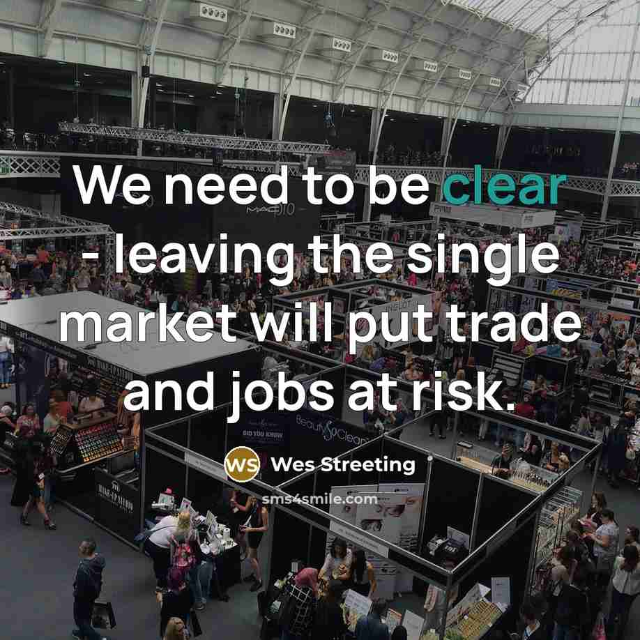 “We need to be clear - leaving the single market will put trade and jobs at risk.” quote by Wes Streeting