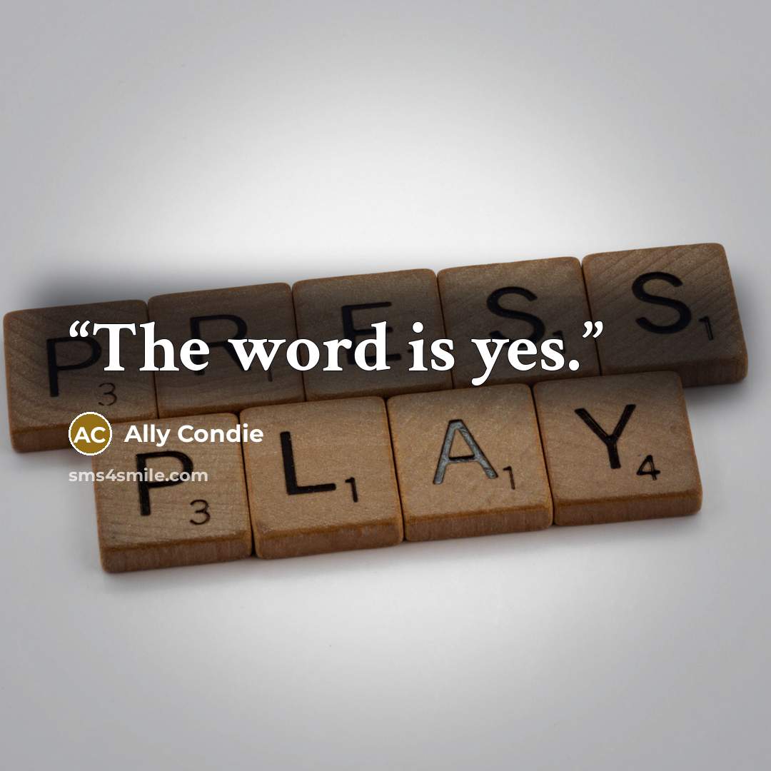 “The word is yes.” quote by Ally Condie