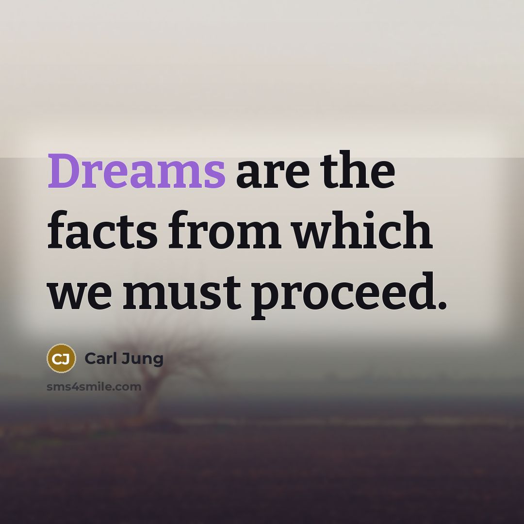 “Dreams are the facts from which we must proceed.” quote by Carl Jung