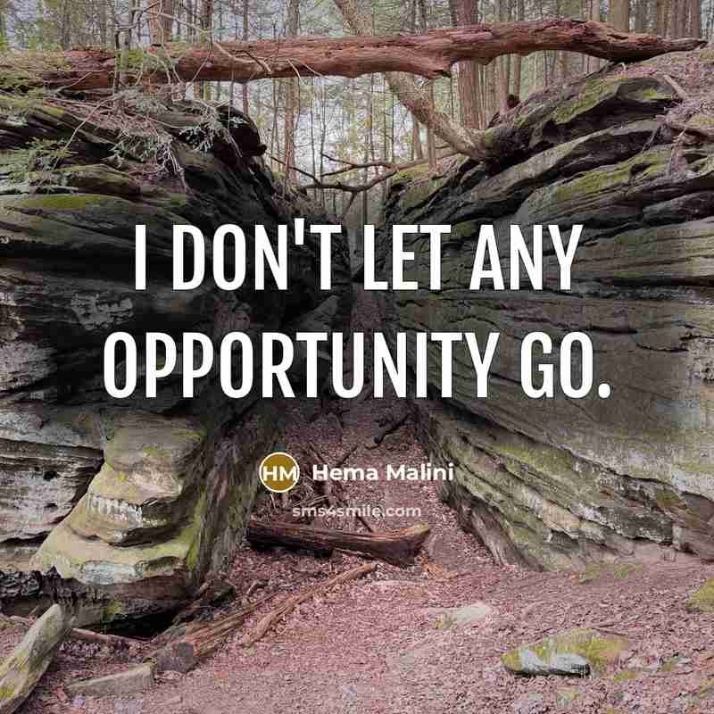 “I don't let any opportunity go.” quote by Hema Malini