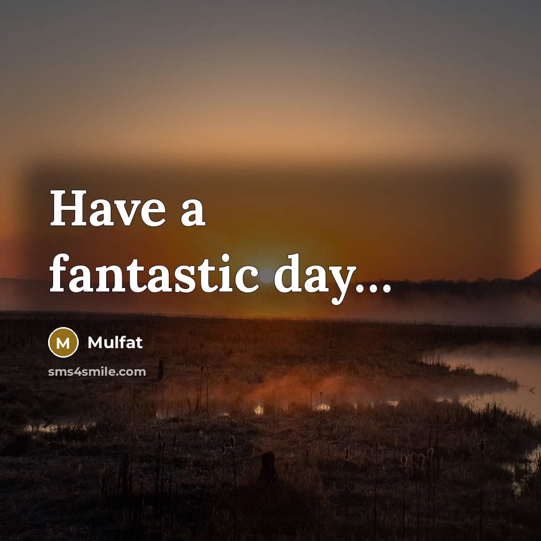 “Have a fantastic day…” quote by Mulfat