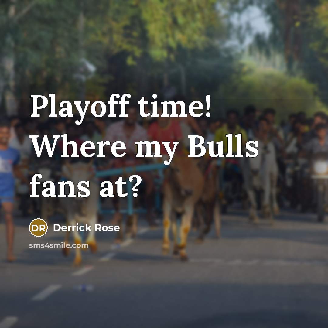 “Playoff time! Where my Bulls fans at?” quote by Derrick Rose