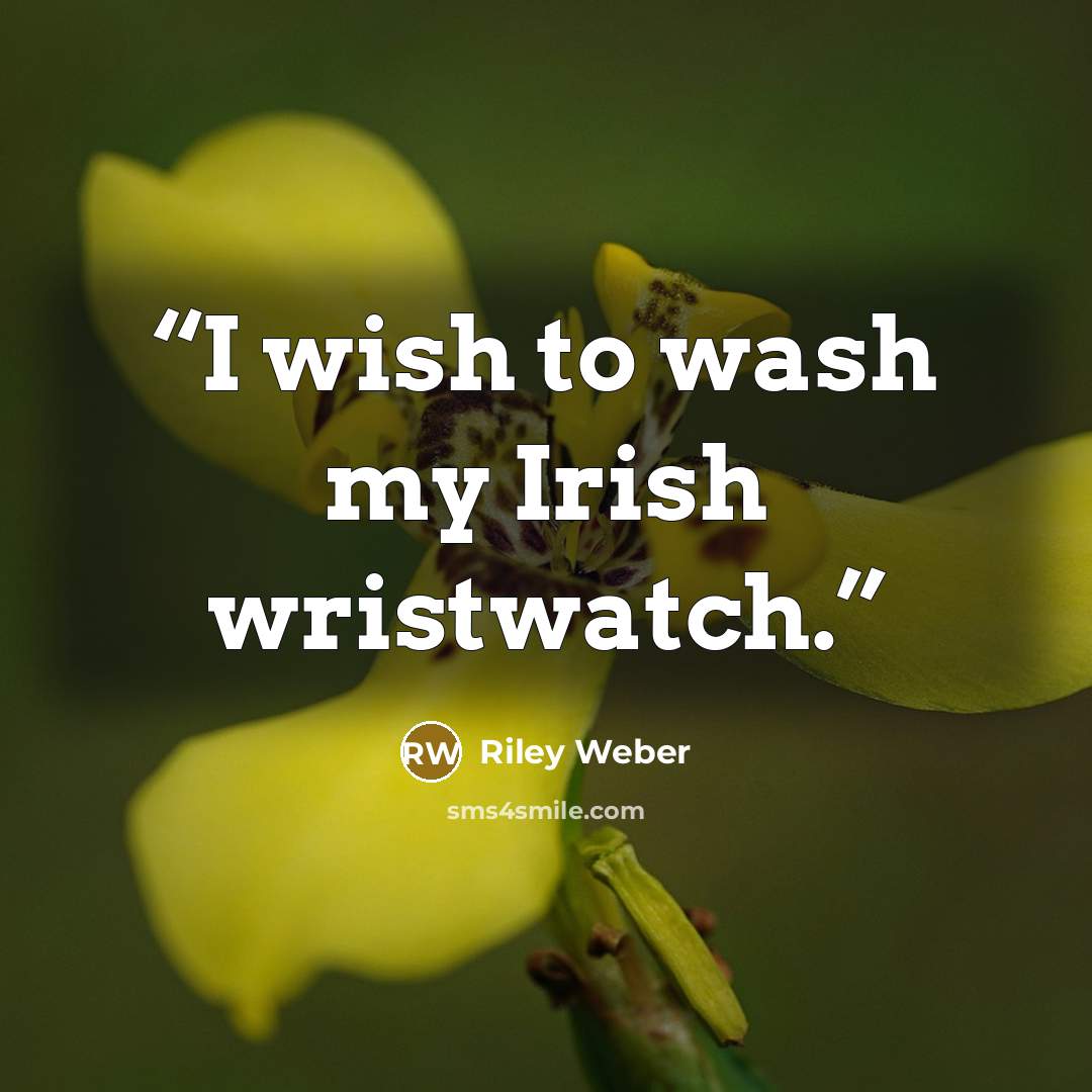 “I wish to wash my Irish wristwatch.” quote by Riley Weber