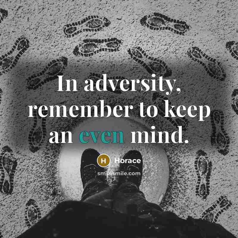 “In adversity, remember to keep an even mind.” quote by Horace