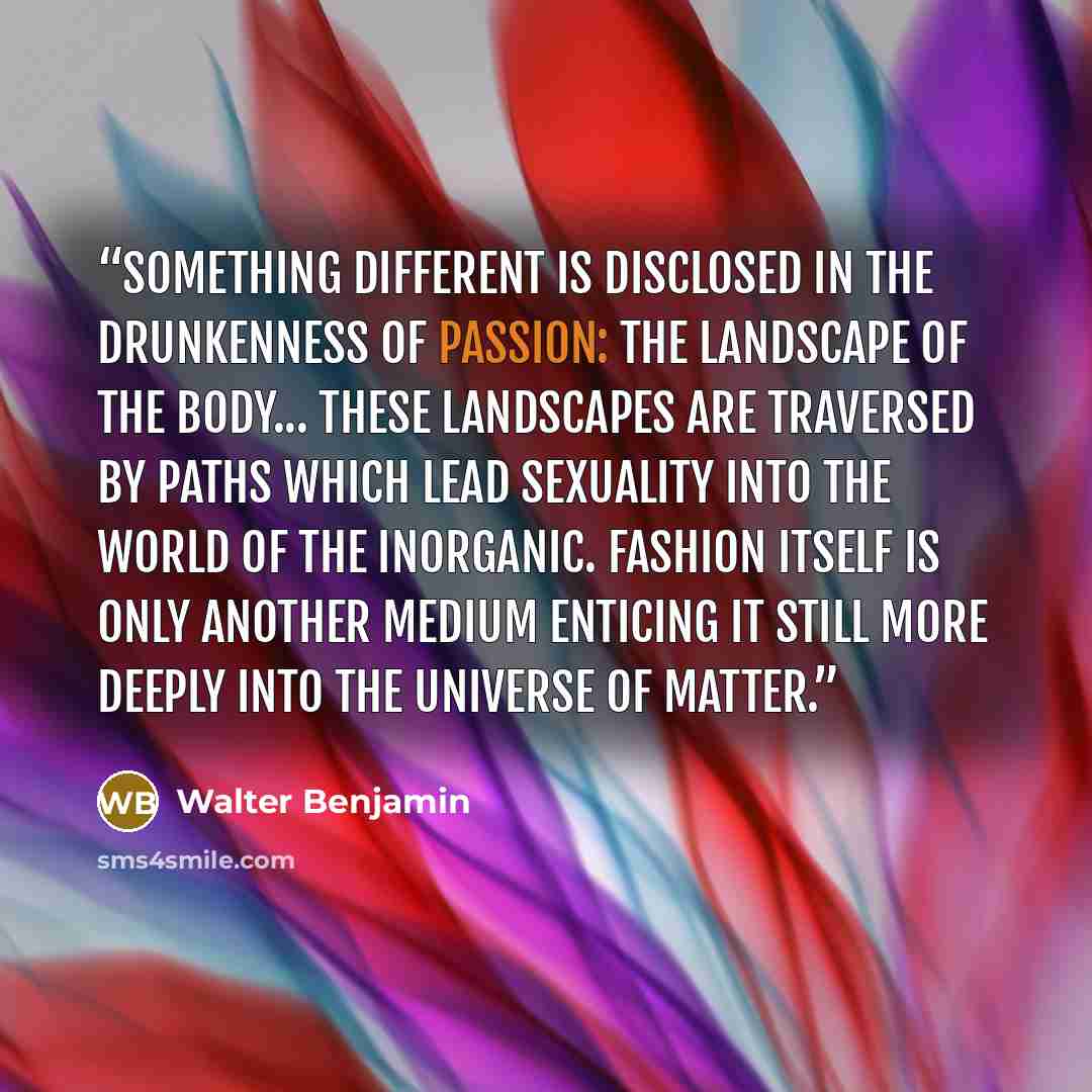 “Something different is disclosed in the drunkenness of passion: the landscape of the body... These landscapes are traversed by paths which lead sexuality into the world of the inorganic. Fashion itself is only another medium enticing it still more deeply into the universe of matter.” quote by Walter Benjamin