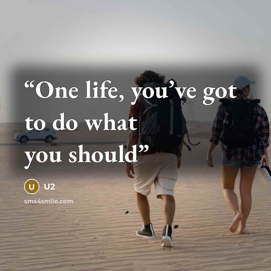 “One life, you’ve got to do what you should” quote by U2