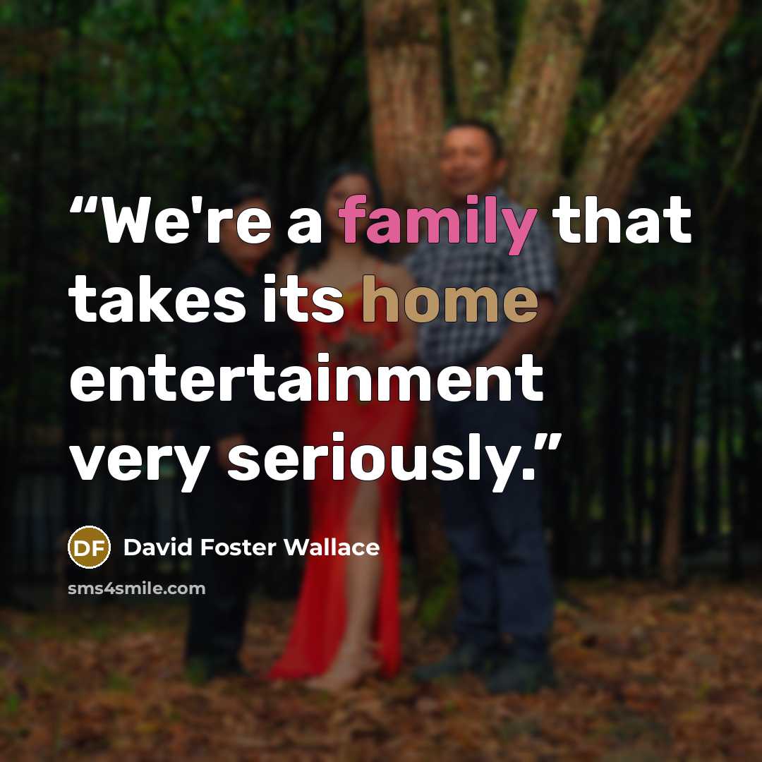“We're a family that takes its home entertainment very seriously.” quote by David Foster Wallace