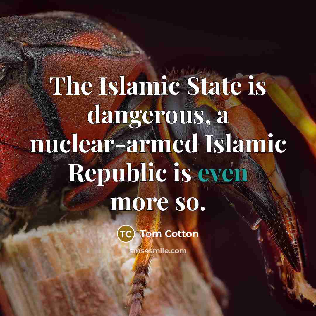 “The Islamic State is dangerous, a nuclear-armed Islamic Republic is even more so.” quote by Tom Cotton