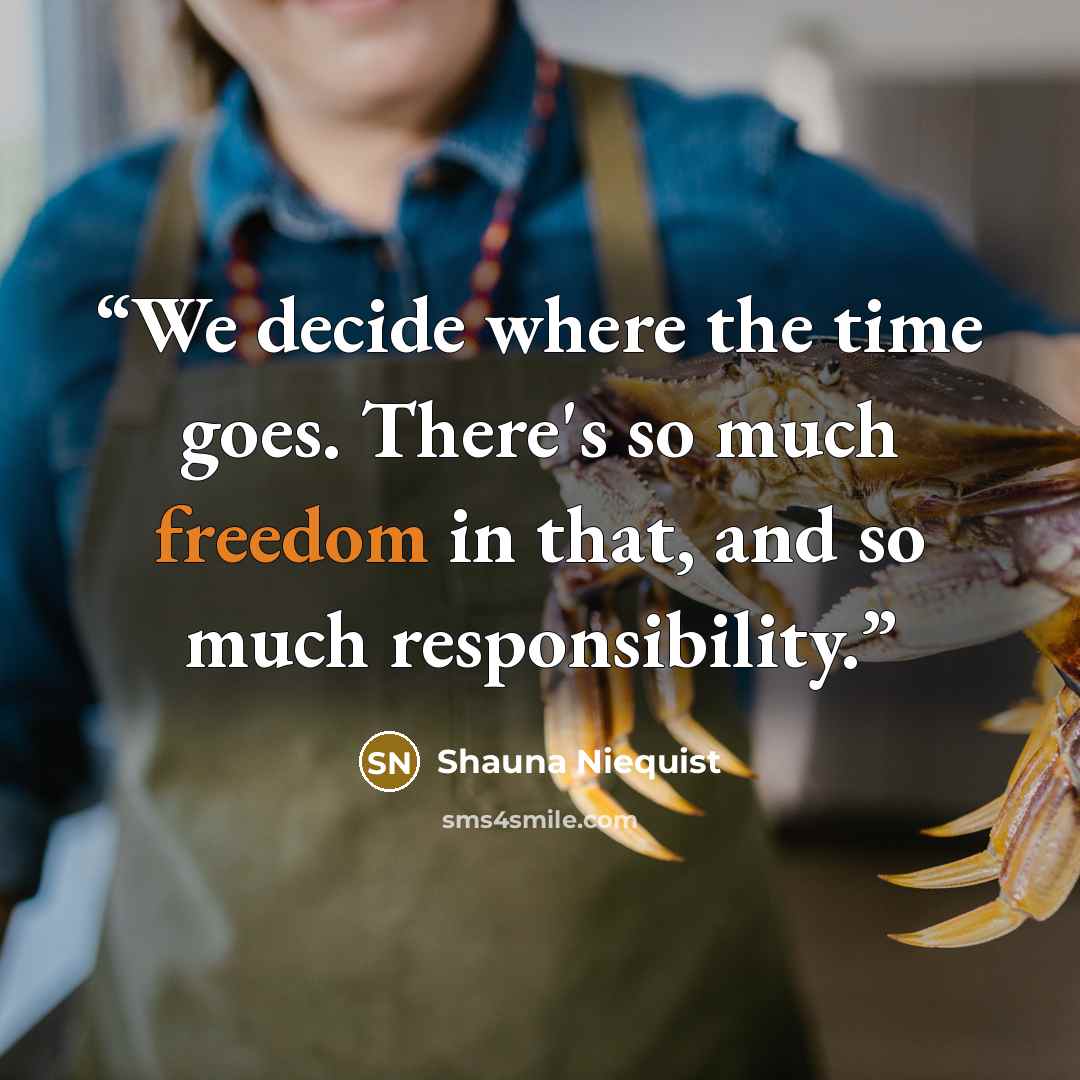 “We decide where the time goes. There's so much freedom in that, and so much responsibility.” quote by Shauna Niequist