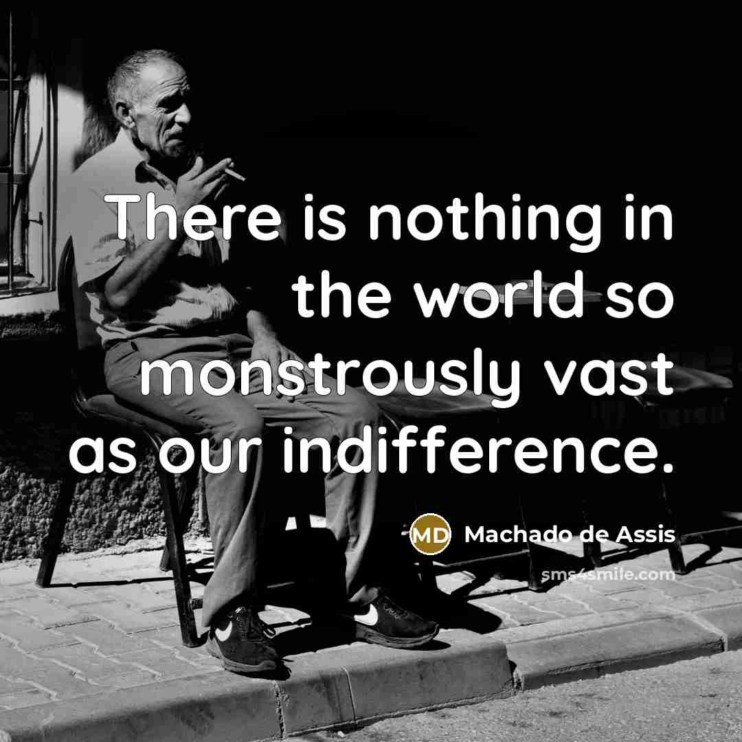 “There is nothing in the world so monstrously vast as our indifference.” quote by Machado de Assis