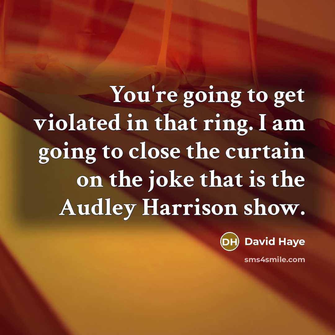 “You're going to get violated in that ring. I am going to close the curtain on the joke that is the Audley Harrison show.” quote by David Haye