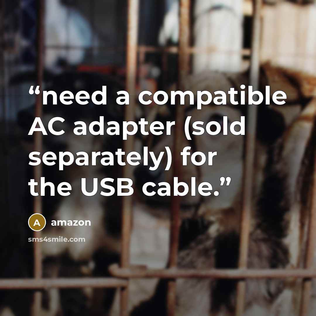 “need a compatible AC adapter (sold separately) for the USB cable.” quote by Amazon