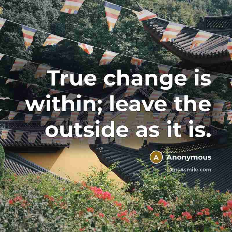 “True change is within; leave the outside as it is.” quote by Anonymous
