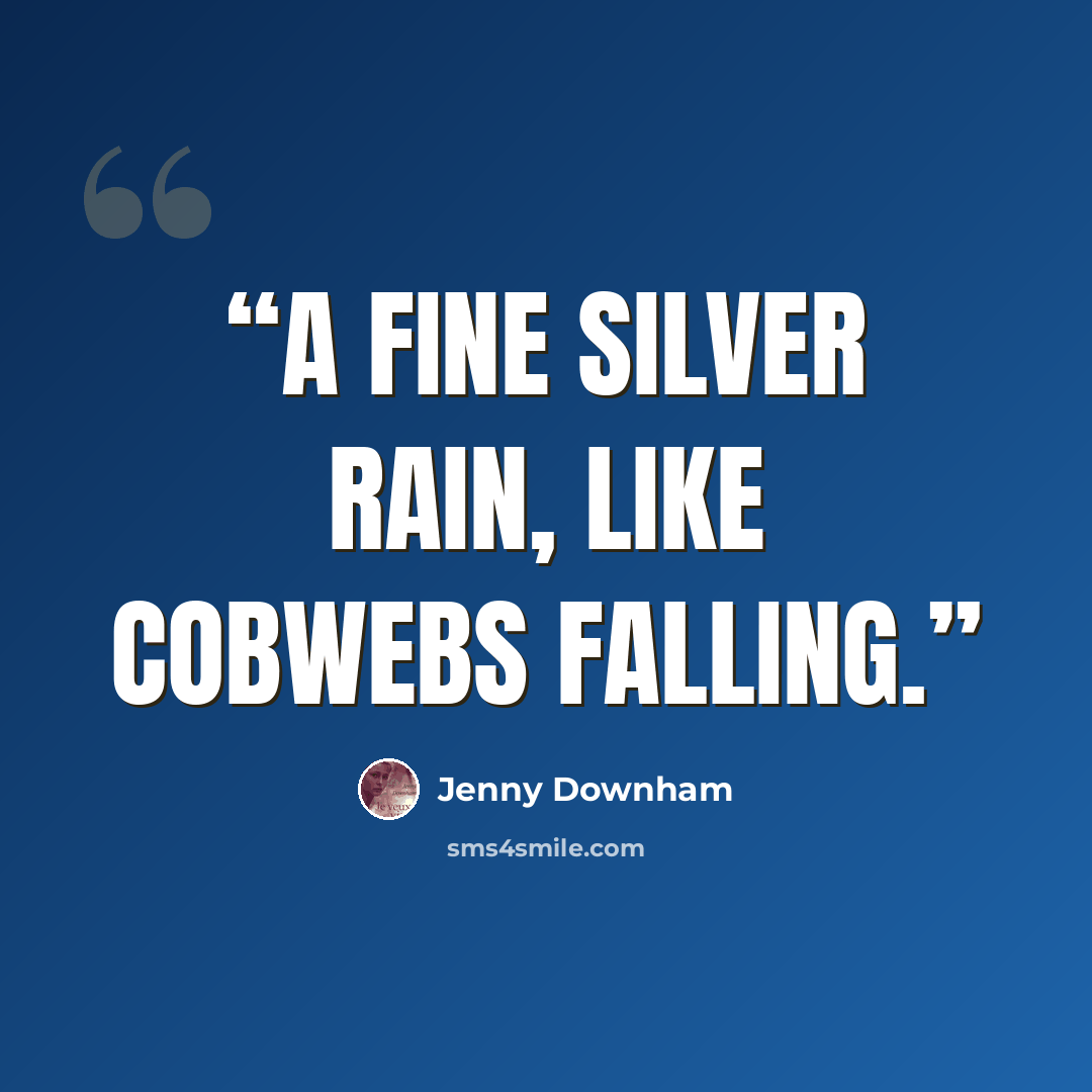“A fine silver rain, like cobwebs falling.” quote by Jenny Downham