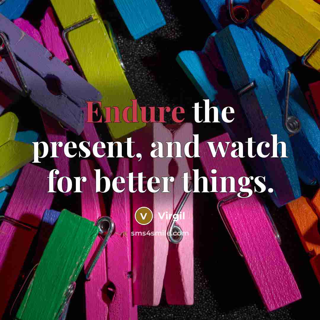 “Endure the present, and watch for better things.” quote by Virgil