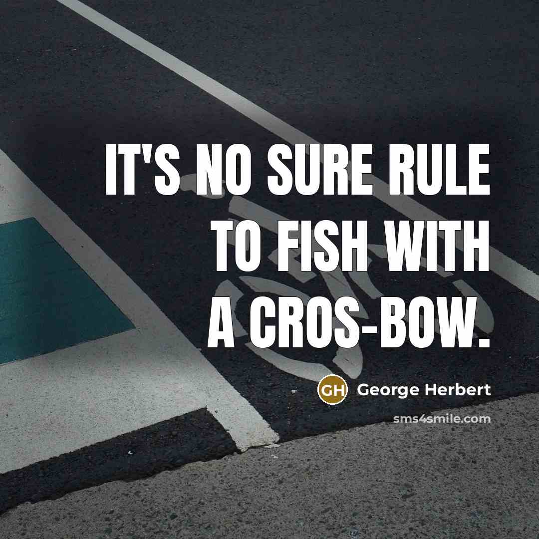“It's no sure rule to fish with a cros-bow.” quote by George Herbert