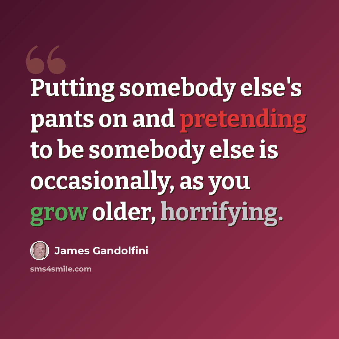 “Putting somebody else's pants on and pretending to be somebody else is occasionally, as you grow older, horrifying.” quote by James Gandolfini