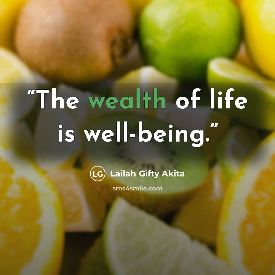“The wealth of life is well-being.” quote by Lailah Gifty Akita