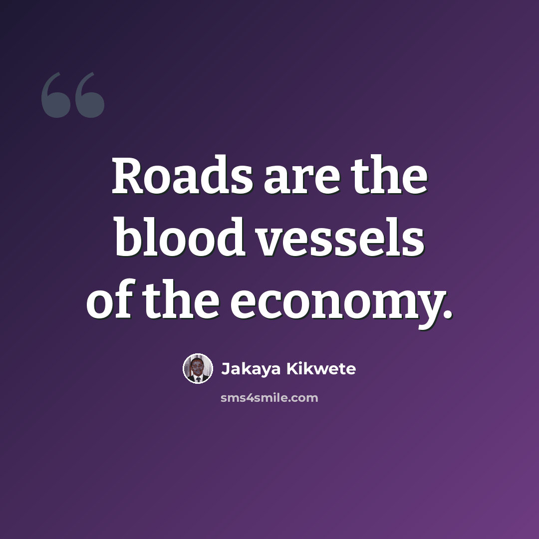 “Roads are the blood vessels of the economy.” quote by Jakaya Kikwete