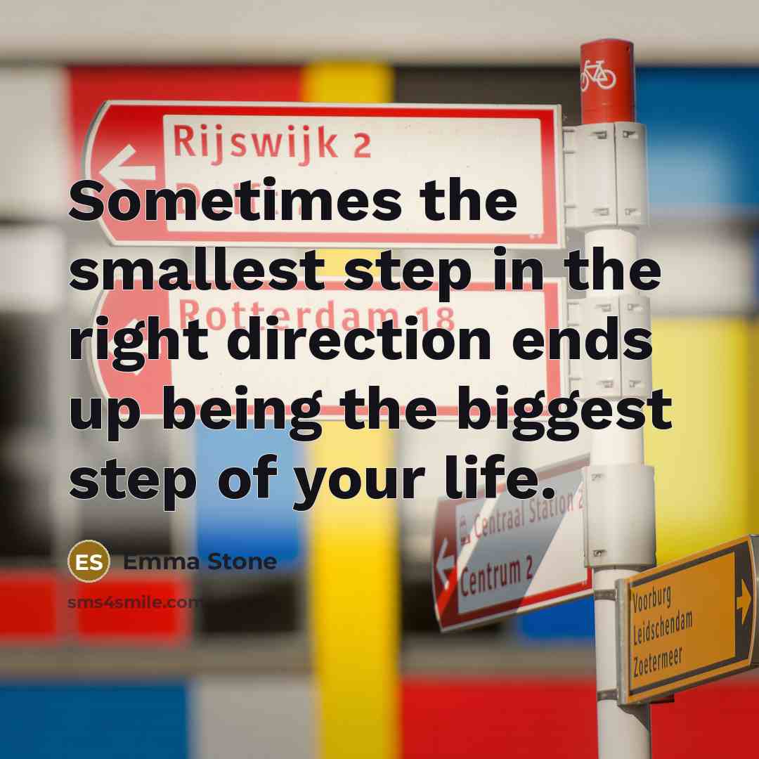 “Sometimes the smallest step in the right direction ends up being the biggest step of your life.” quote by Emma Stone