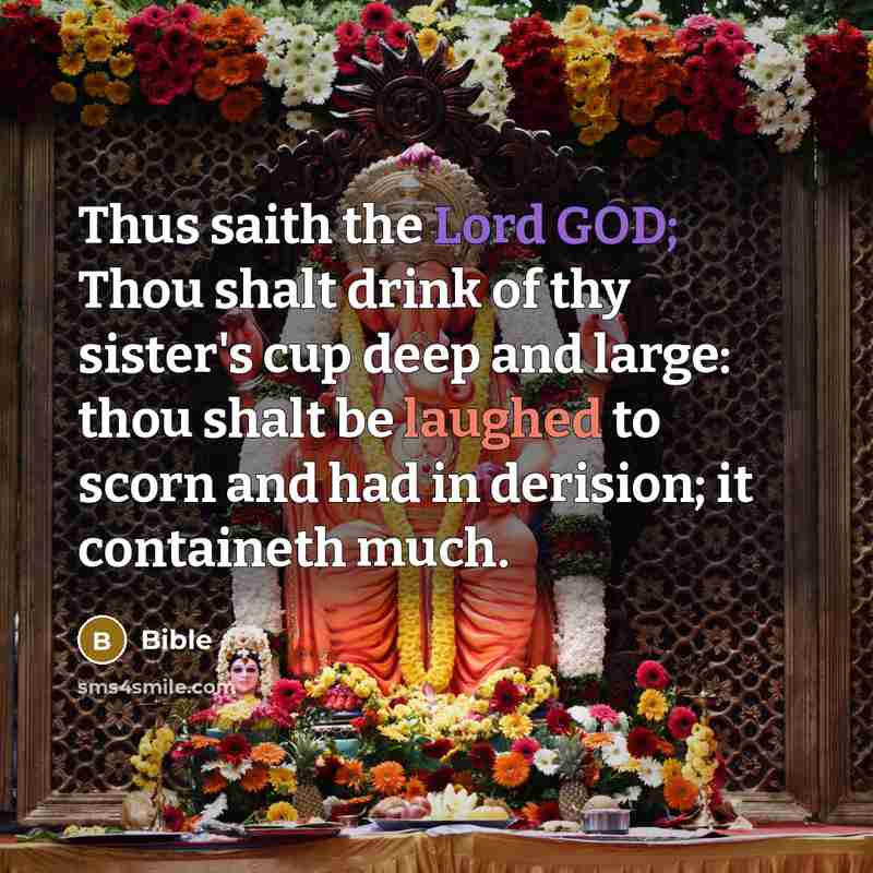“Thus saith the Lord GOD; Thou shalt drink of thy sister's cup deep and large: thou shalt be laughed to scorn and had in derision; it containeth much.” quote by Bible